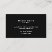 シルバーとブラックのファッション 名刺 (裏面)