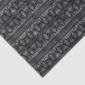 シルバーとブラックのフローラアールデコパターン 薄葉紙 (詳細)