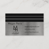 シルバーとブラックのミニマリスト 名刺 (裏面)