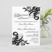 シルバーとブラックのリハーサルディナー 招待状 (スタンド正面)