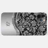 シルバーとブラックのヴィンテージフローラの低下 Case-Mate iPhoneケース (裏面(横))