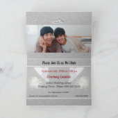 シルバーとブラックの内側フォトゲイ結婚ズ 招待状 (内部)