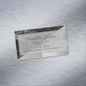 シルバーとブラックの幾何学模様 マグネット名刺 (インサイチュ)