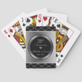 シルバーとブラックの幾何学模様 – 記念日 トランプ (裏面)