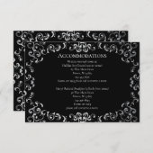 シルバーとブラックの旋回ゴシック結婚ズ エンクロージャーカード (正面/裏面)