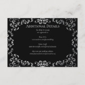 シルバーとブラックの旋回ゴシック結婚ズ エンクロージャーカード (裏面)