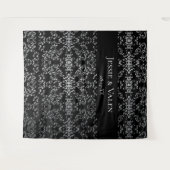 シルバーとブラックの旋回ゴシック結婚ズ タペストリー (正面(横))