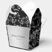 シルバーとブラックの旋回ゴシック結婚ズ フェイバーボックス (オープン)