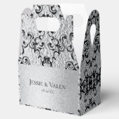 シルバーとブラックの旋回ゴシック結婚ズ フェイバーボックス (オープン)