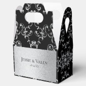 シルバーとブラックの旋回ゴシック結婚ズ フェイバーボックス (オープン)