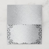 シルバーとブラックの旋回ゴシック結婚ズ プレイスカード (外部開封)