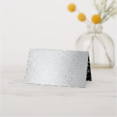 シルバーとブラックの旋回ゴシック結婚ズ プレイスカード (裏面)