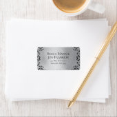 シルバーとブラックの旋回ゴシック結婚ズ ラベル (インサイチュ)