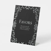 シルバーとブラックの旋回ゴシック結婚ズ 台座サイン (正面)