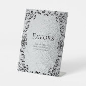 シルバーとブラックの旋回ゴシック結婚ズ 台座サイン (正面)