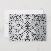 シルバーとブラックの旋回ゴシック結婚ズ 招待状 (裏面)