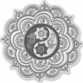 シルバーとブラックの曼荼羅 シール (正面)