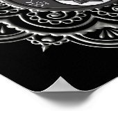 シルバーとブラックの曼荼羅 ポスター (角)