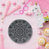 シルバーとブラックの紙パーティープレート ペーパープレート (パーティー)