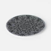 シルバーとブラックの紙パーティープレート ペーパープレート (アングル)