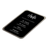 シルバーとブラックの重要な電話番号リスト マグネット (左側)