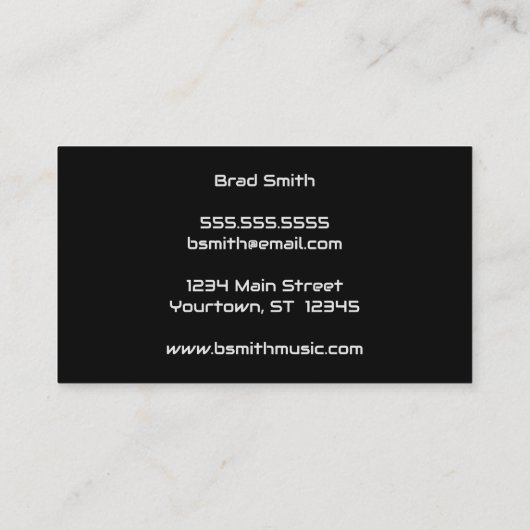 シルバーとブラックイコライザウェーブDJサウンドテック 名刺 (裏面)