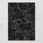 シルバーとブラックエレガントフローラ結婚ズ メニュー (裏面)