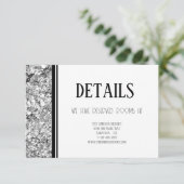 シルバーとブラックシンプル文字結婚ズ エンクロージャーカード (スタンド正面)