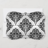 シルバーとブラックジュエルダマスクスウィート16誕生日 招待状 (裏面)