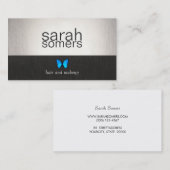 シルバーとブラックブルーバタフライサロンとスパ 名刺 (正面/裏面)