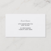 シルバーとブラックブルーバタフライサロンとスパ 名刺 (裏面)