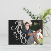 シルバーとブラック2018写真卒業招待状 招待状 (スタンド正面)