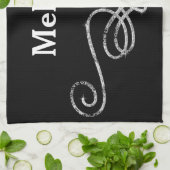 シルバーとブラック キッチンタオル (折り畳み)