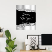 シルバーとブラック・グラムの涙が新年を迎える ポスター (ホームオフィス)