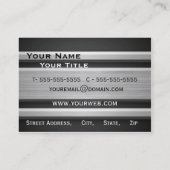 シルバーとブラック・メタル・ルック・ビジネス広告ズ 名刺 (裏面)