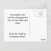 シルバーとブラック・メタル・ルック・ビジネス・サンキュー ポストカード (裏面)