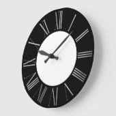 シルバーとブラック ラージ壁時計 (傾斜)