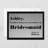 シルバーとブラック – 僕の花嫁のメイドになってくれないか？ インビテーションポストカード (正面/裏面)