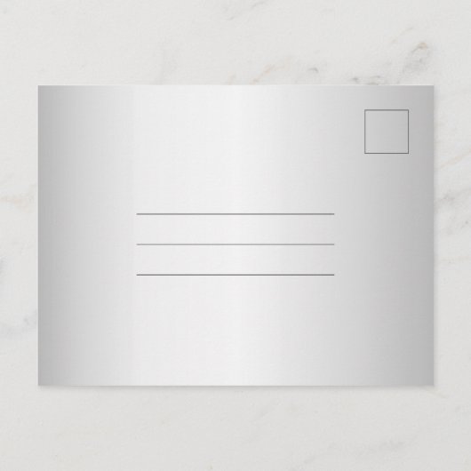 シルバーとブルーのキンセアニェラが日付を保存 ポストカード (裏面)