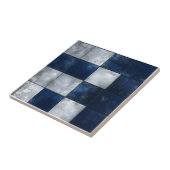 シルバーとブルーのパターン タイル (側面)