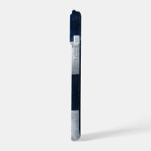 シルバーとブルーのパターン iPhone 15ケース (左側面)