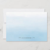 シルバーとブルーの水の色の保存日付 招待状 (裏面)