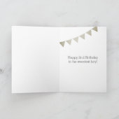 シルバーとブルーの2歳の誕生日ボーイ カード (内部)