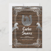 シルバーとブルー王室のウッドチャロ第3誕生日 招待状 (裏面)