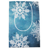 シルバーとブルー ミディアムペーパーバッグ (正面)