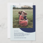 シルバーとブルー |メリー & Bright Christmas Greeting カード (裏面)