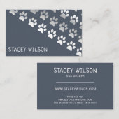 シルバーとブルー 名刺 (正面/裏面)