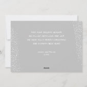 シルバーとホワイトのダマスクのクリスマスフォト シーズンカード (裏面)