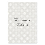 シルバーとホワイトのダマスクプリントパターン テーブルナンバー (裏面)