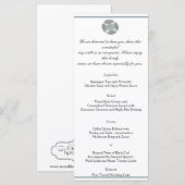 シルバーとホワイトのメニューに結婚セルティッククロス メニュー (正面/裏面)